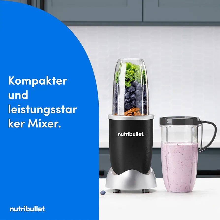 nutribullet Original 600, Elektrischer Mixer, Zerkleinerer, Smoothiemixer, Smoothie Maker, 600 W, Schwarz, NB603B