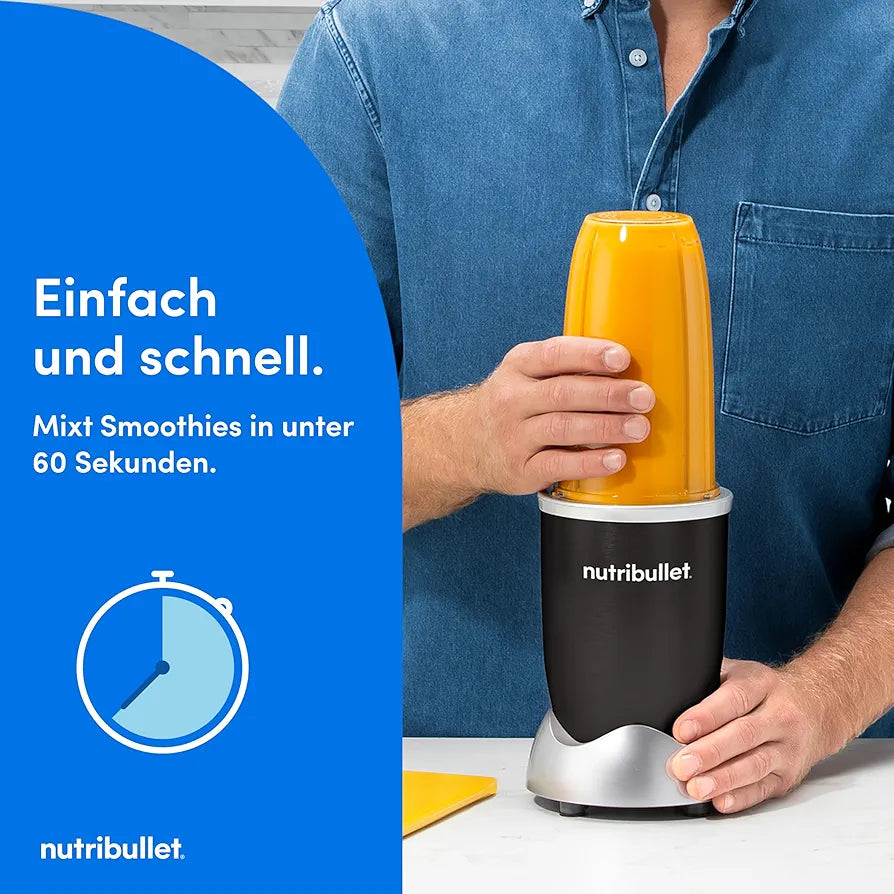 nutribullet Original 600, Elektrischer Mixer, Zerkleinerer, Smoothiemixer, Smoothie Maker, 600 W, Schwarz, NB603B